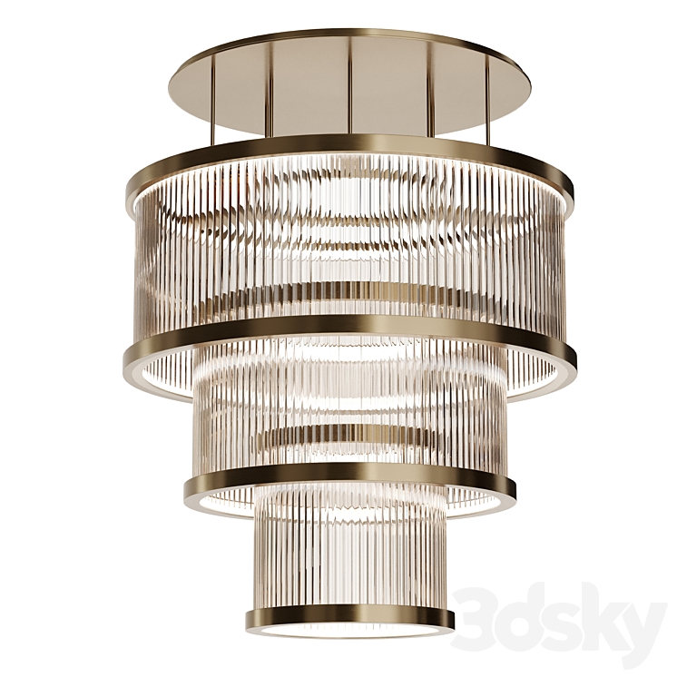 آبجکت لوستر کریستالی با بدنه و پایه فلزی طلایی مدل Ethan ring