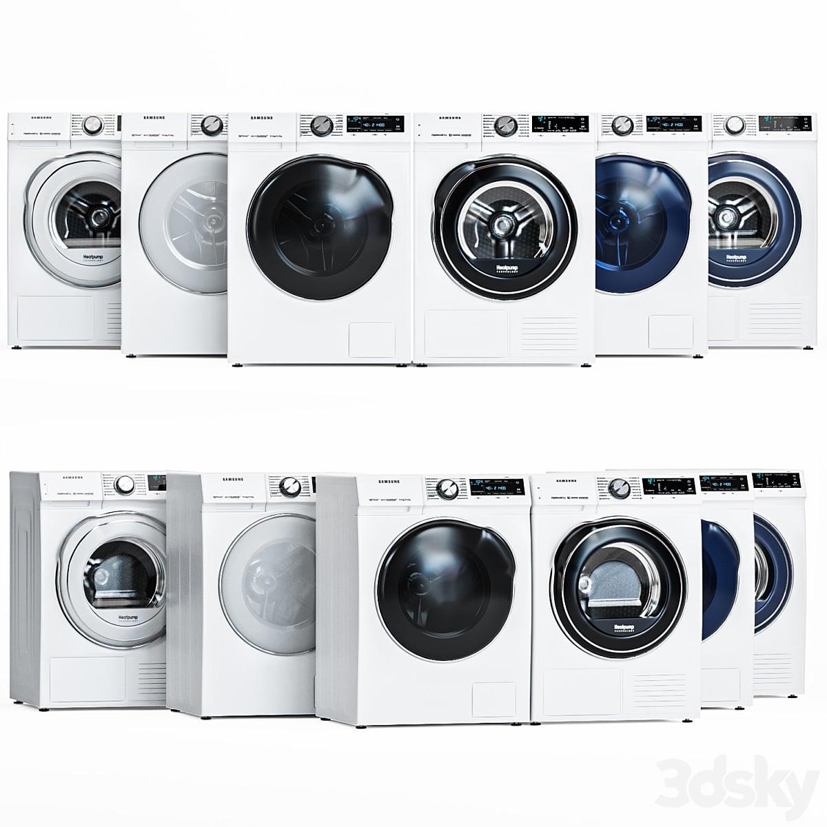 آبجکت ماشین لباسشویی و خشک کن سفید برند Samsung