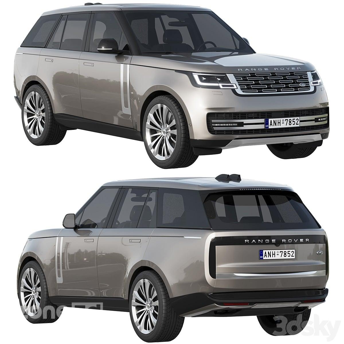 آبجکت ماشین شاسی بلند چهاردر بژ Land Rover Range Rover 2022
