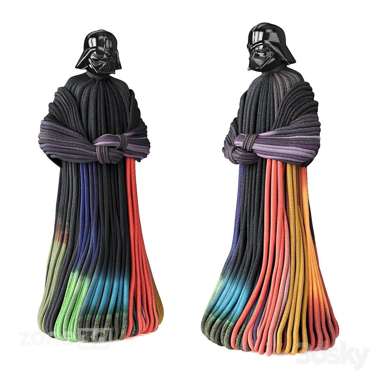 آبجکت مجسمه دکوری ایستاده پلاستیکی و پارچه ای مدرن مدل Darth Vader Knitted