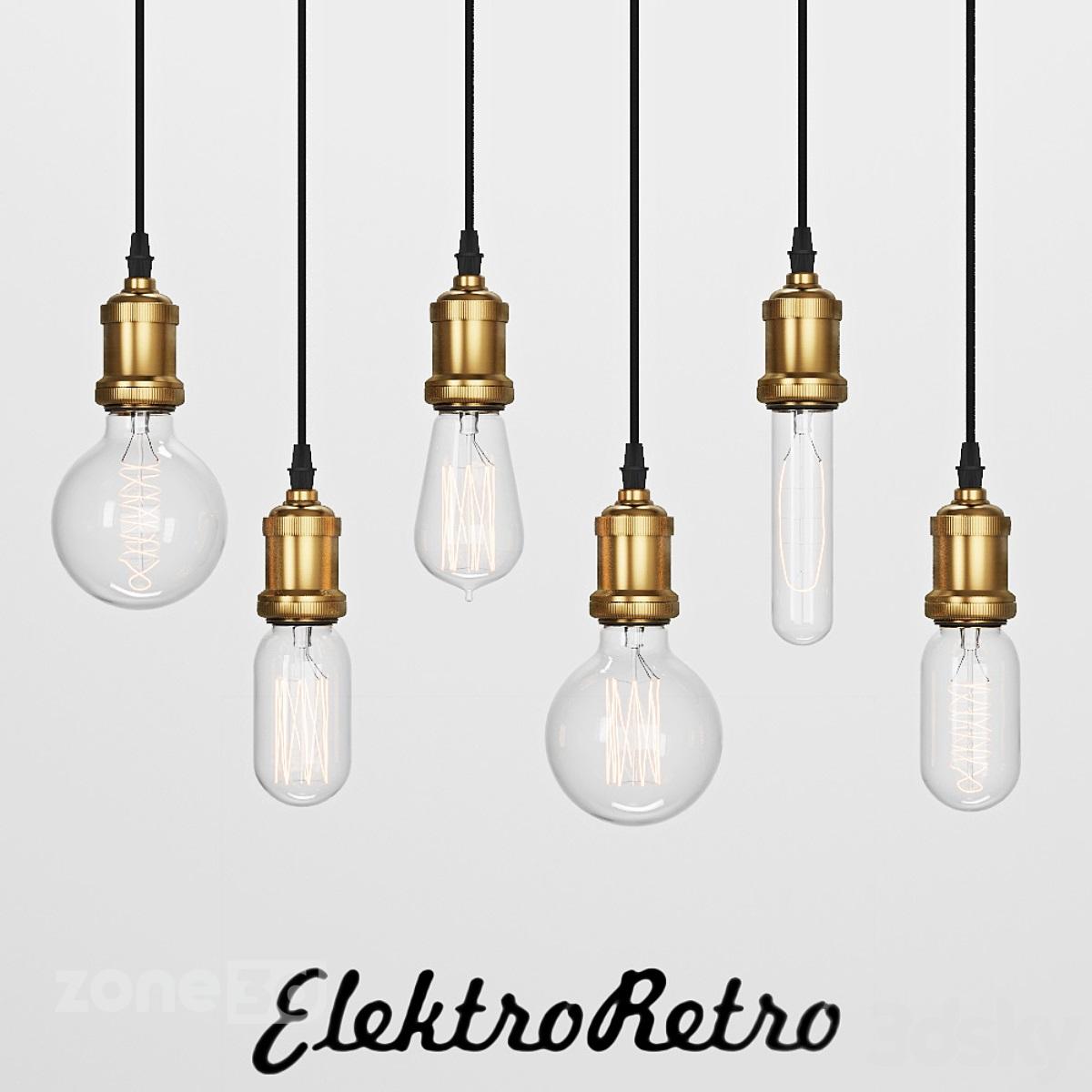 آبجکت چراغ آویز رِترو شش عددی فلزی و شیشه ای مدل Electro Retro