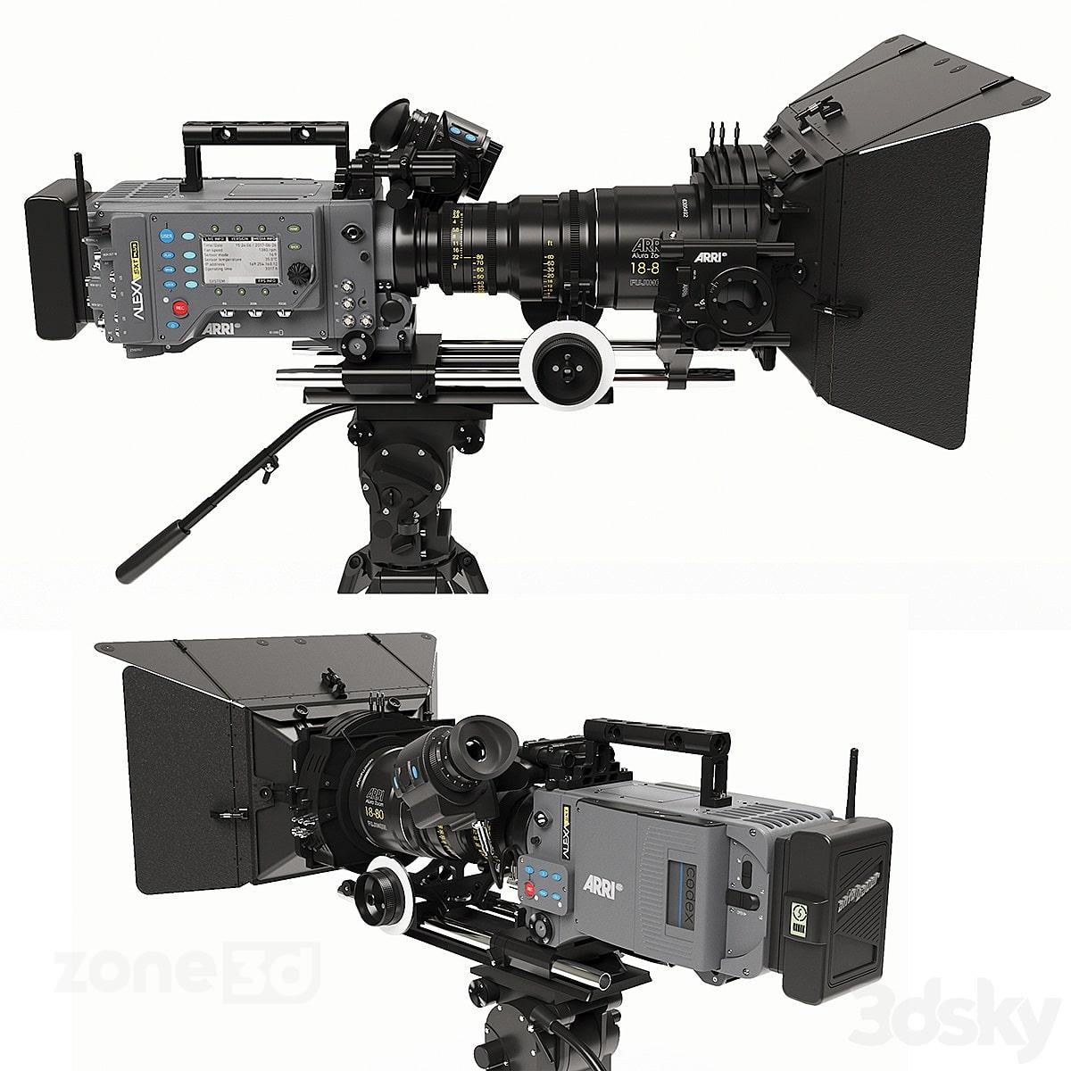 آبجکت دوربین مدرن استودیویی با بدنه و سه پایه فلزی مدل ARRI ALEXA SXT