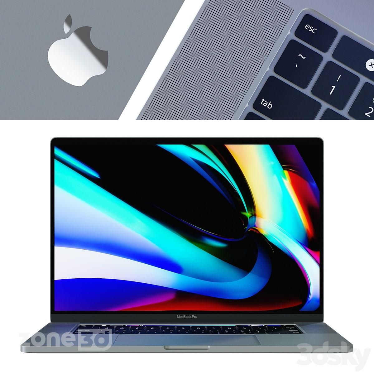 آبجکت لپ تاپ مدرن اپل مدل MacBook Pro 16