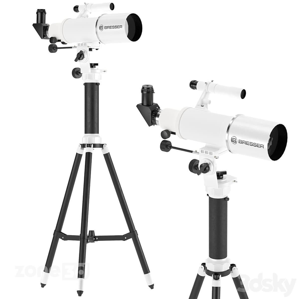 آبجکت تلسکوپ مدرن فلزی و پلاستیکی با سه پایه برند Bresser