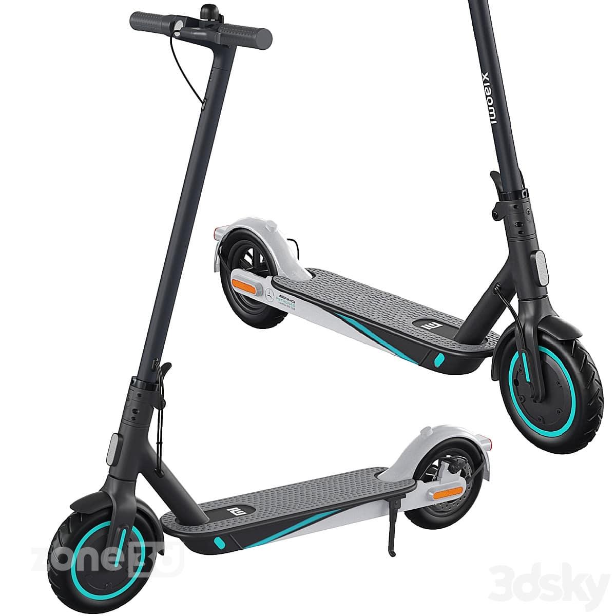 آبجکت اسکوتر برقی با بدنه فلزی و پلاستیکی مدل Xiaomi Electric Scooter Pro 2