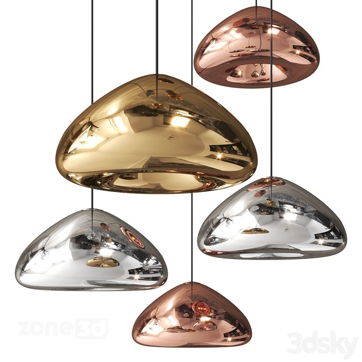 آبجکت ست چراغ آویز گرد مدرن فلزی پنج عددی Tom Dixon