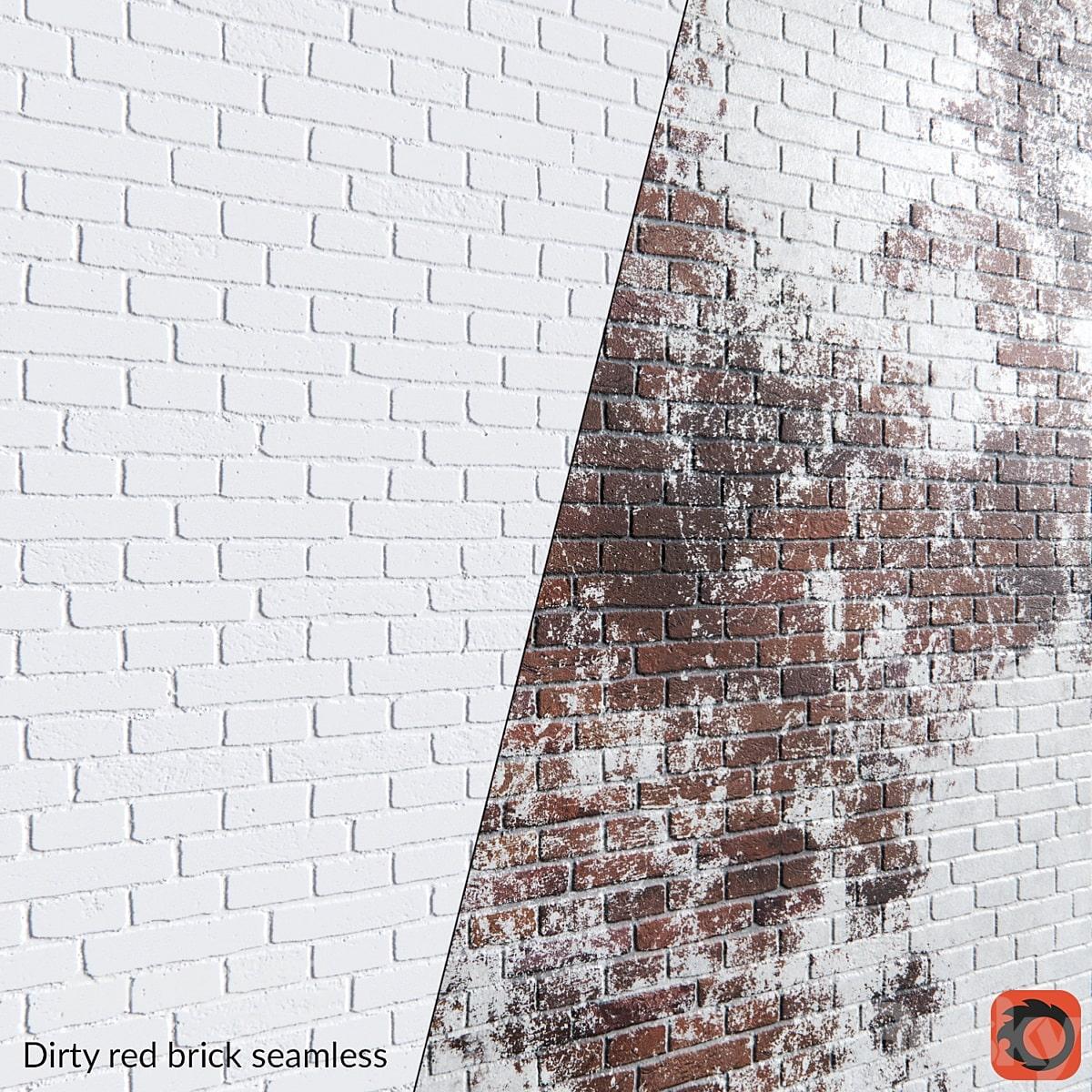 متریال آجر دیوار قهوه ای با سطح رنگ شده سفید