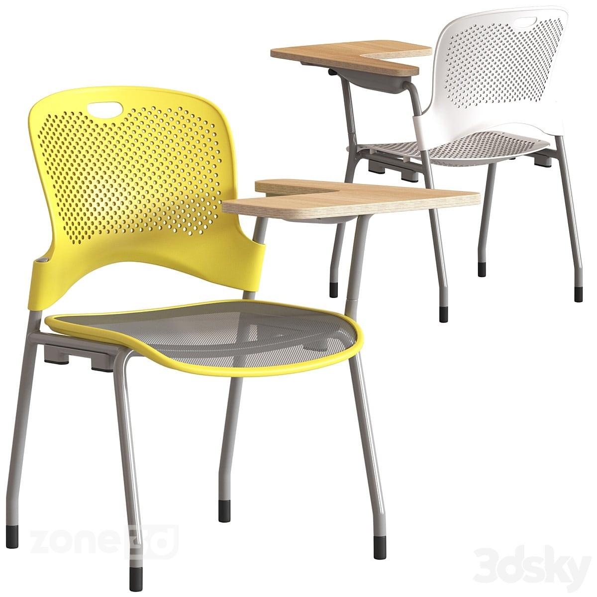 آبجکت ست صندلی تک نفره آموزشی مدرن فلزی و پلاستیکی دو عددی Herman