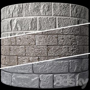 آبجکت معماری متریال بتن و گچ مدرن در سه طرح و رنگ