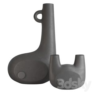 آبجکت معماری گلدان دکوری مدرن از جنس سنگ و گچ