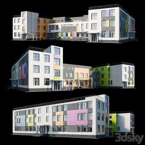 آبجکت معماری ساختمان کودکستان بتنی