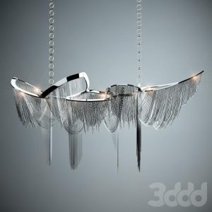 آبجکت معماری لوستر مدرن از جنس شیشه و فلز