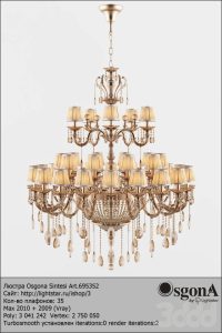 آبجکت معماری لوستر کلاسیک از جنس پارچه و فلز گرد